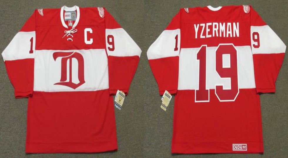 2019 Men Detroit Red Wings #19 Yzerman Red CCM NHL jerseys